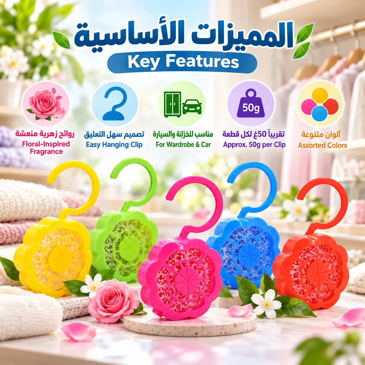 Fragrance Closet Hanging Gel Air Freshener Set of 2 pcs - Lemon β photo 2