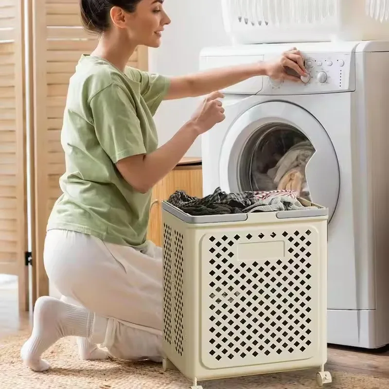 Foldable Rolling Laundry Basket β photo 2