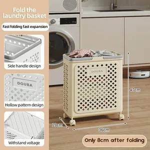 Foldable Rolling Laundry Basket — photo 4