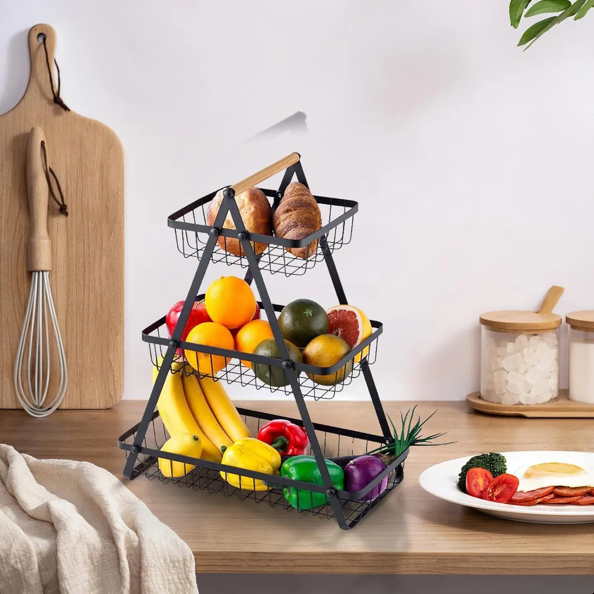 3 Tier Countertop Iron Storage Basket β photo 3