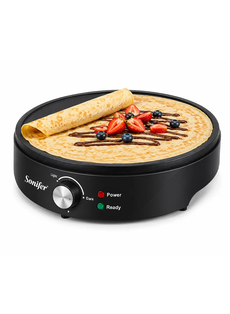 Electric Crepe Maker, Non-Stick Adjustable Heat Control Crepe Maker with Crepe Stick