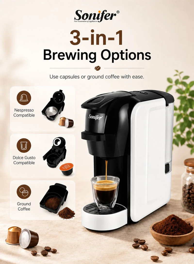 3-in-1 Capsule Coffee Machine with 19 Bar Pressure — photo 3