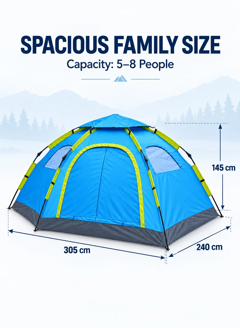 5-8 People Double-Door Single Layer Automatic Hydraulic Setup Tent, Multi-Use Outdoor Activity — photo 2