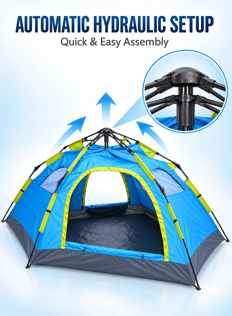 5-8 People Double-Door Single Layer Automatic Hydraulic Setup Tent, Multi-Use Outdoor Activity β photo 3