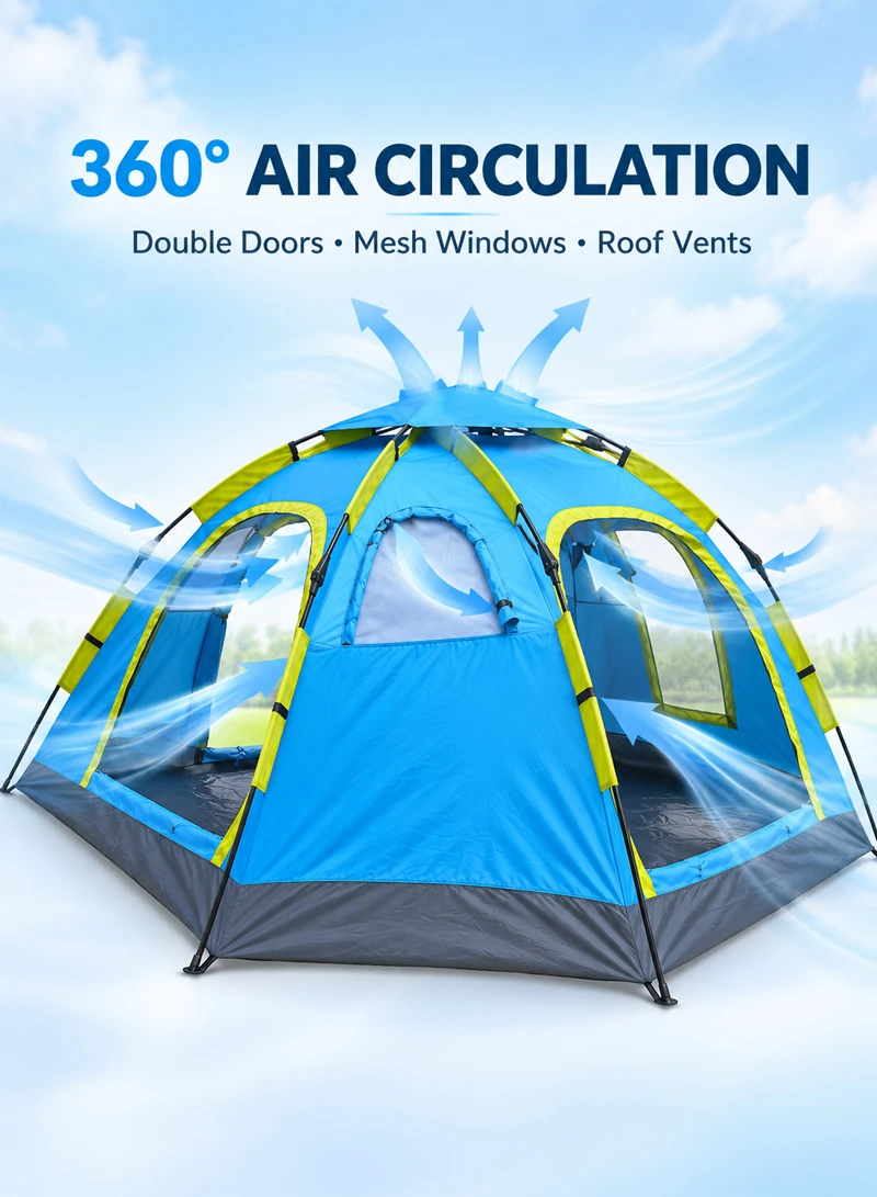 5-8 People Double-Door Single Layer Automatic Hydraulic Setup Tent, Multi-Use Outdoor Activity — photo 4