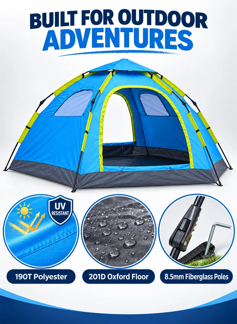 5-8 People Double-Door Single Layer Automatic Hydraulic Setup Tent, Multi-Use Outdoor Activity β photo 5