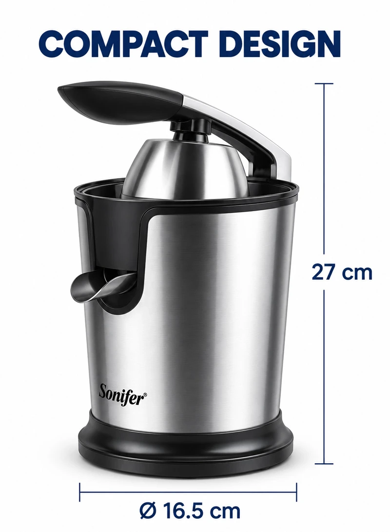 Stainless Steel Electric Citrus Juicer, 15000rpm High-Speed Citrus Juicer with 2 Press Cones — photo 2