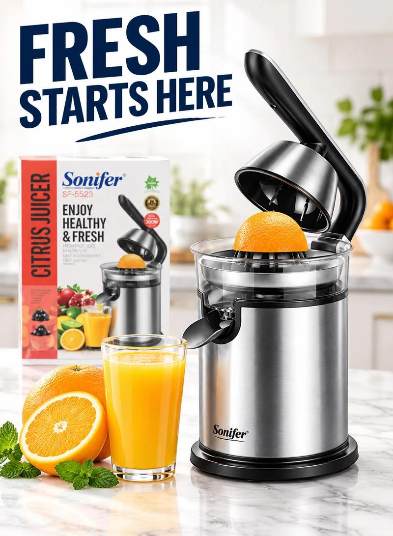 Stainless Steel Electric Citrus Juicer, 15000rpm High-Speed Citrus Juicer with 2 Press Cones — photo 8