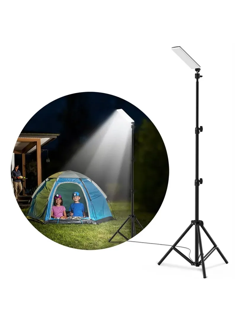 USB Powered Multifunctional Outdoor Tripod Stand Photography Lamp - White