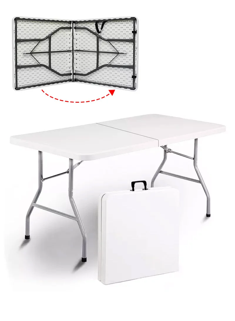 152cm Foldable Portable Easy-to Setup Multiple Use Centerfold Table - White