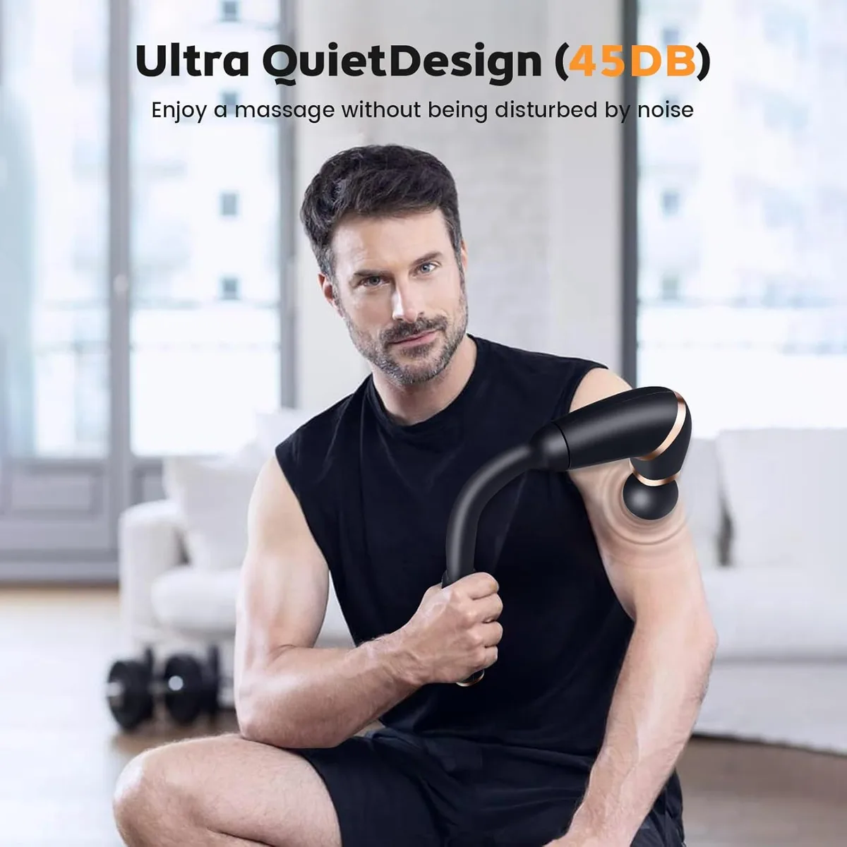 Deep Tissue Massage Gun with Upgraded Extension Handle - White β photo 7