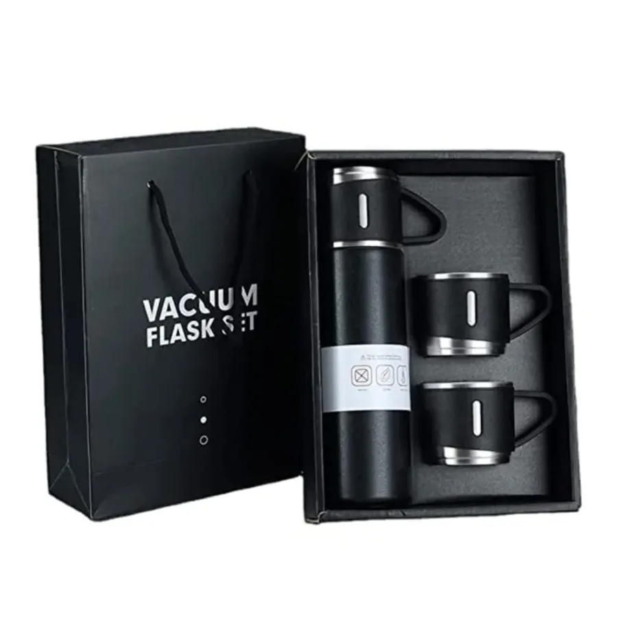 Thermos With Cups Double Wall Stainless Steel 500ml Vacuum Flask - Pink — photo 7
