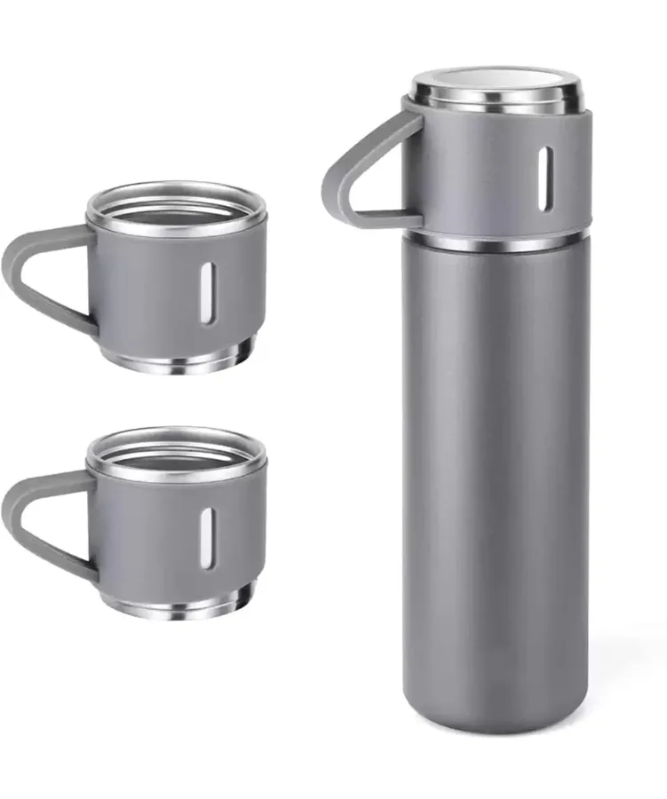 Thermos With Cups Double Wall Stainless Steel 500ml Vacuum Flask - Pink — photo 8