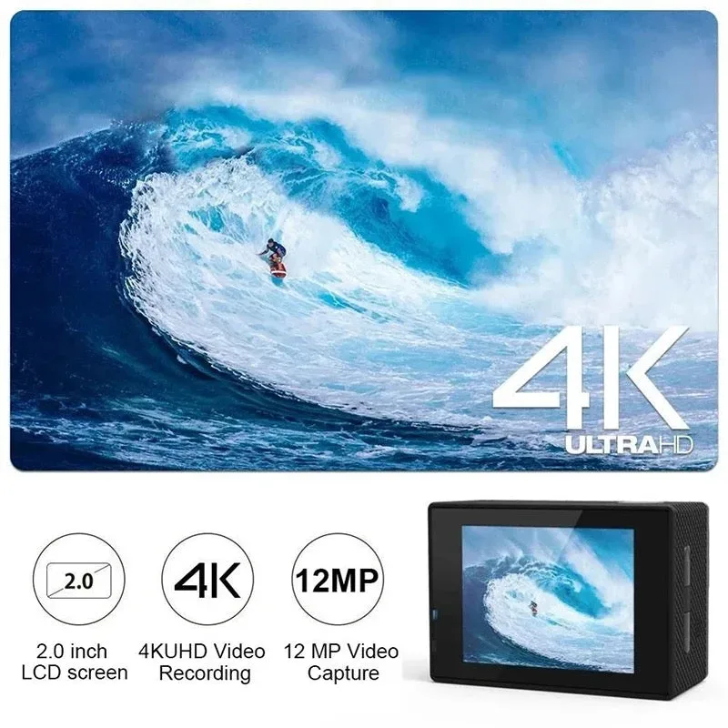 HD Waterproof Sport Action Camera 1080P/60FPS WiFi 2.0" 170D - Black — photo 4