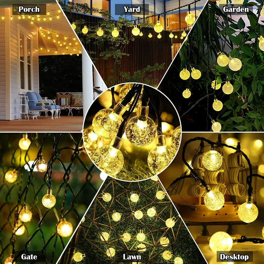 Solar String Lights, 1 Pack Outdoor String Light 50 LED 5 Meter Waterproof Solar Powered Christmas - Warm light — photo 4