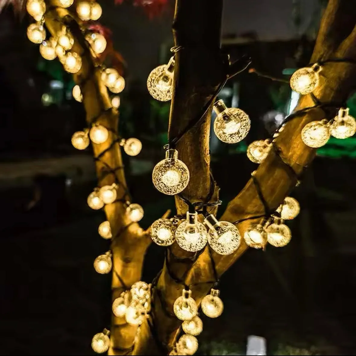 Solar String Lights, 1 Pack Outdoor String Light 50 LED 5 Meter Waterproof Solar Powered Christmas - Warm light β photo 7