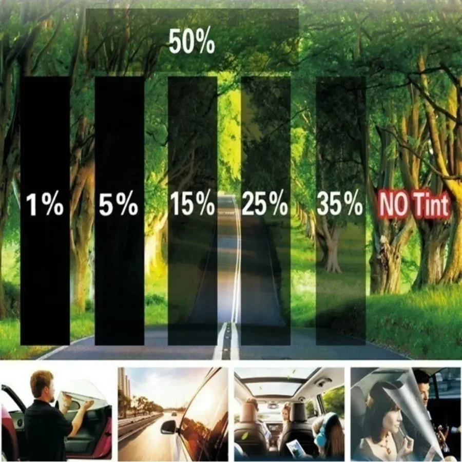 300x50cm Car Fumee Window Tint Film Roll Sun Protection - 25% 300x50 — photo 3