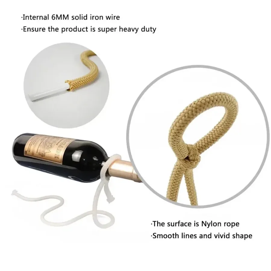 Wine Holder White Rope Or Metail Chain - White Rope — photo 5
