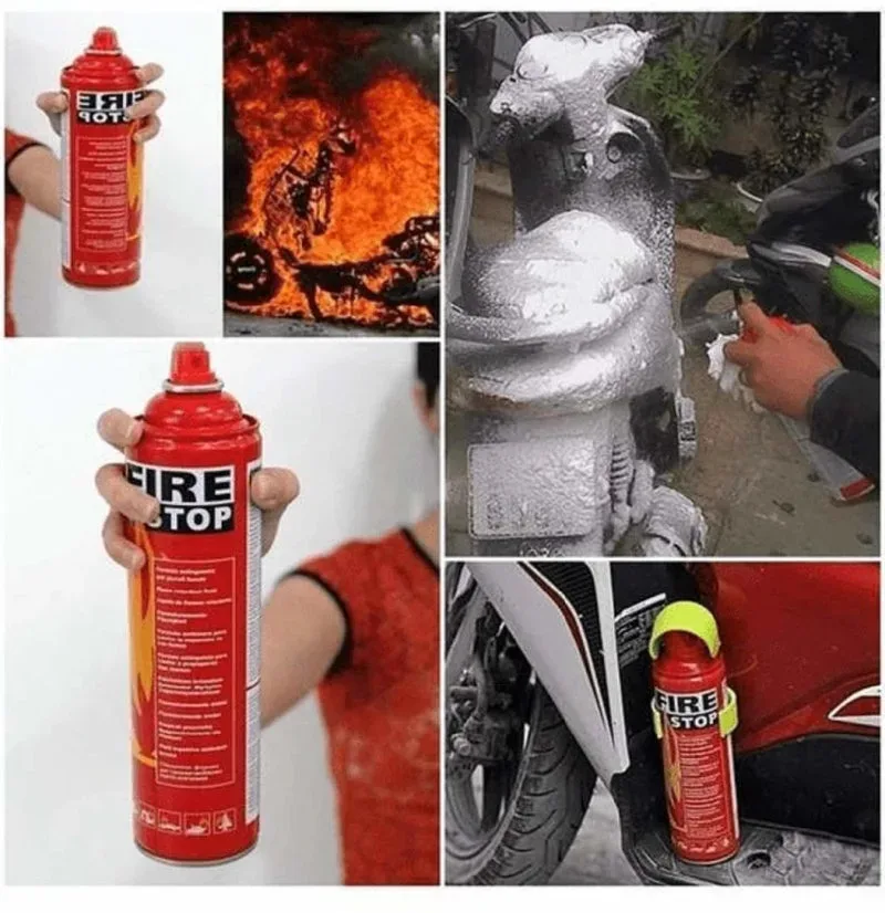 Fire Extinguisher Spray with Stand for Car and Home Use | Fire Stop Aluminium Spray - 500 ML β photo 2