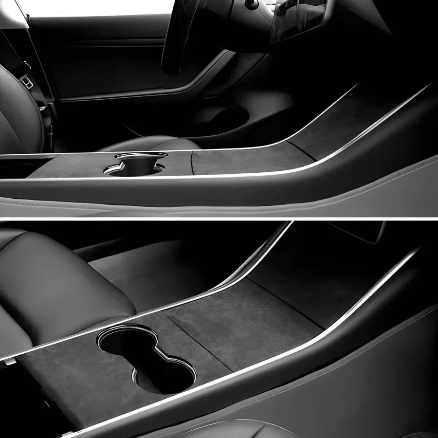 Alcantara Wrap Car Interior Design Decor - 40cm x 100cm Black β photo 3