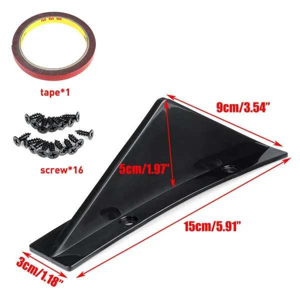 Universal Black/Carbon Fiber Shark Fin Rear Bumper Diffuser for Cars 4pcs - Carbon fiber — photo 6