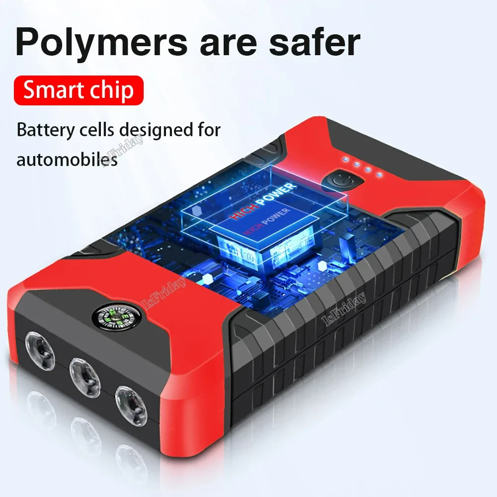 Portable Car Jump Starter Power Bank, Battery Booster Charger, Starting Device, Auto Emergency, Lighting Start-up, 12V - Jump starter — photo 5