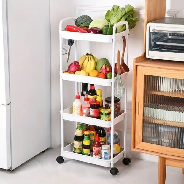 Kitchen Storage Cart 4 layer movable - Black — photo 2