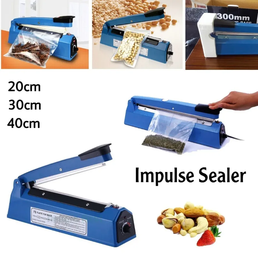PFS-200 300mm IMPULSE SEALER PLASTIC BAG PACKAGING SEALER - 20Cm Sealer