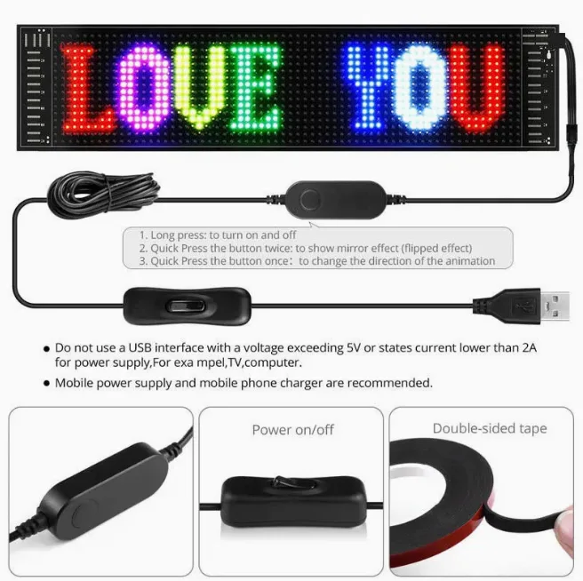 LED Matrix Panel Car Sign - 180x800mm ?? — photo 2