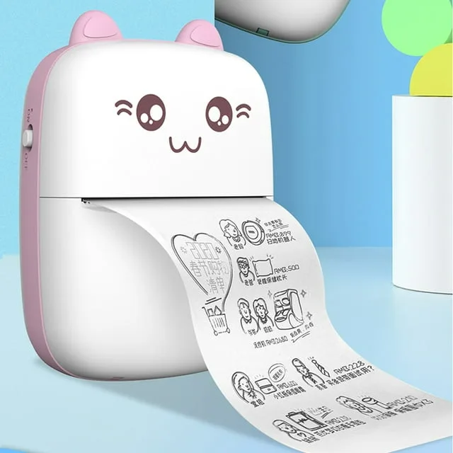 Bluetooth Pocket Mini Printer, For Android & iOS With 1 Free Paper Roll - Blue / No extra rolls โ photo 2