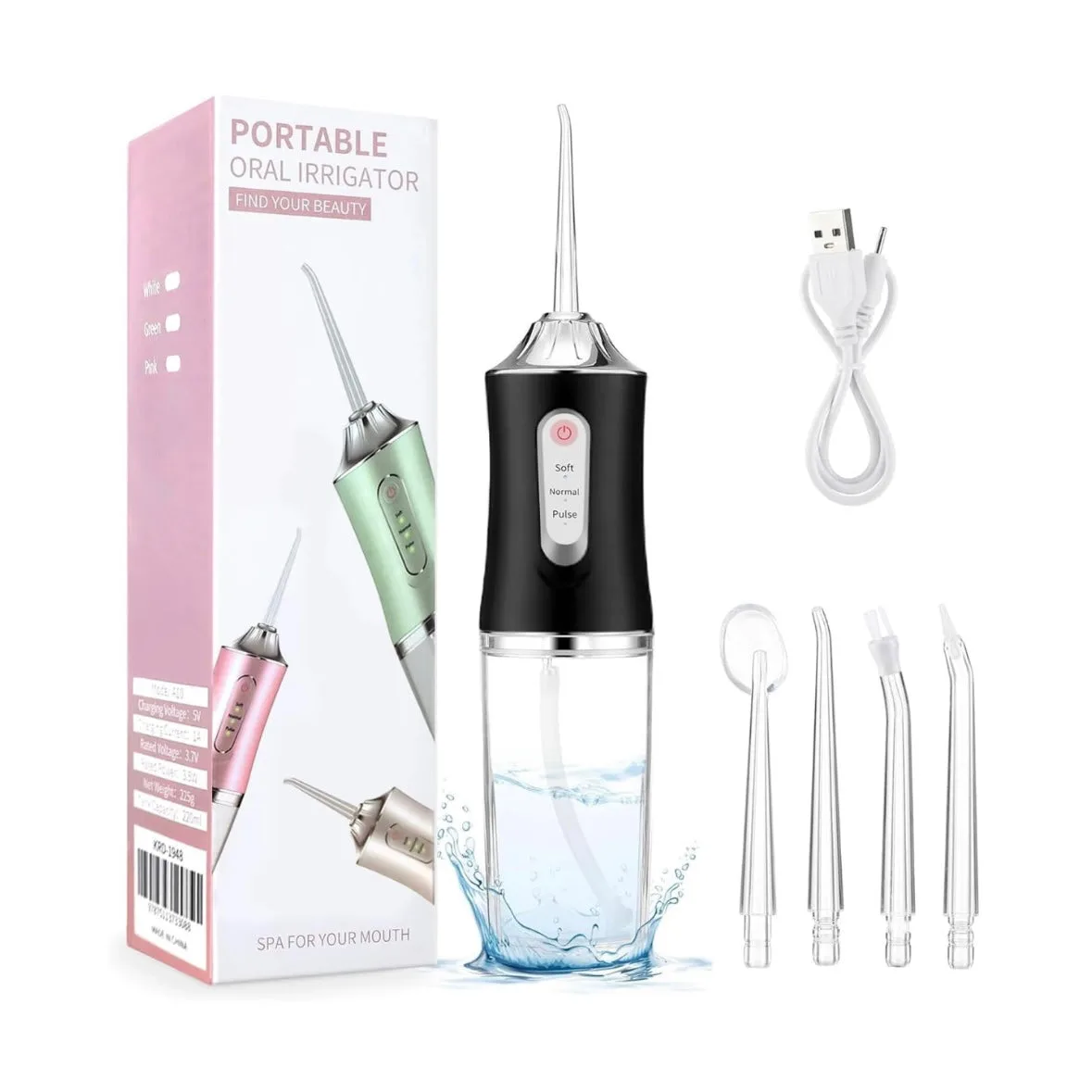 Professional Oral Irrigator for Teeth & Gums with 4 Jet Tips, 3 Modes & 360° Rotation , Water Dental Flosser - Pink — photo 3