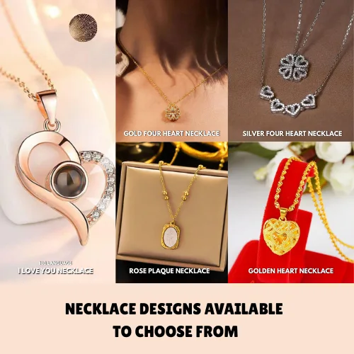 Necklace With Rose Box With Free Bag, I Love You In 100 Languages - I love you necklace — photo 7