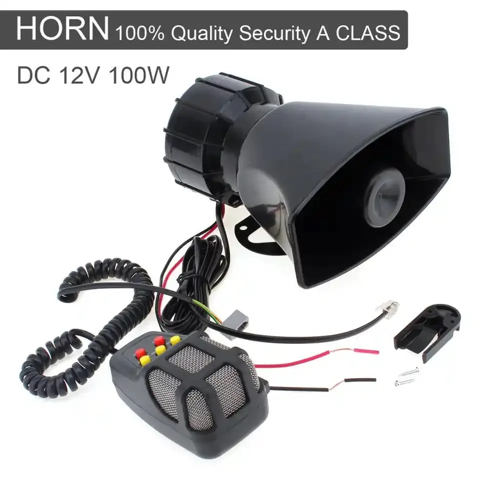 Car Siren Electronic Horn 100Watt - Wired Remote ( With microphone ) — photo 3