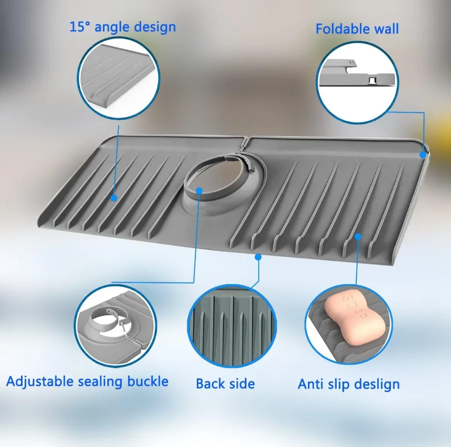 Surface Draining Mat Silicone Multipurpose Splash Proof Pad for Fauce - 1 Piece — photo 3