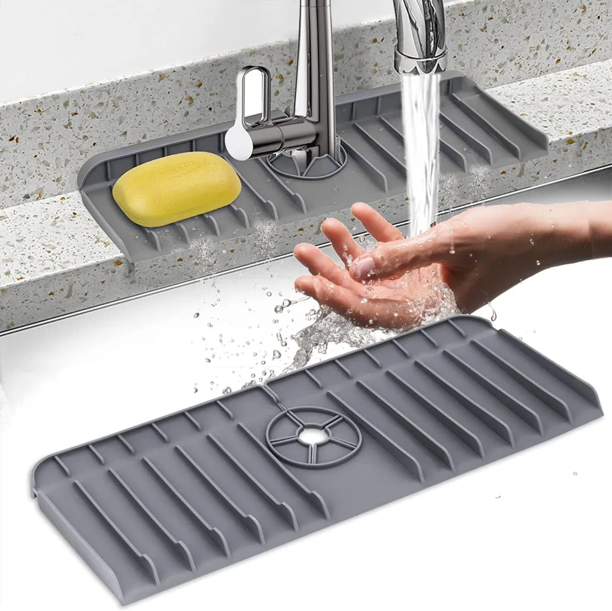Surface Draining Mat Silicone Multipurpose Splash Proof Pad for Fauce - 1 Piece
