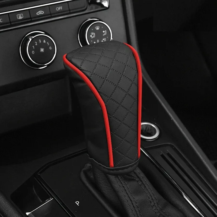 Universal Leather Car Gear Knob Cover Anti Slip Cover Vitesse - Full Black — photo 6