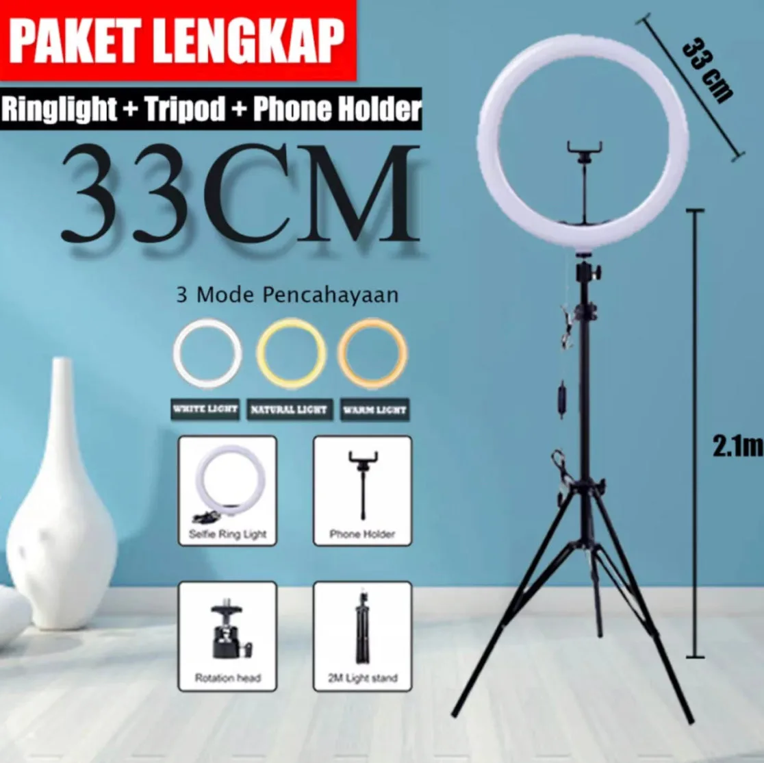 Ring Light With All Sizes 26cm 30cm 33cm 36cm 46cm With Tripod - 26cm With 20cm Tripod β photo 3