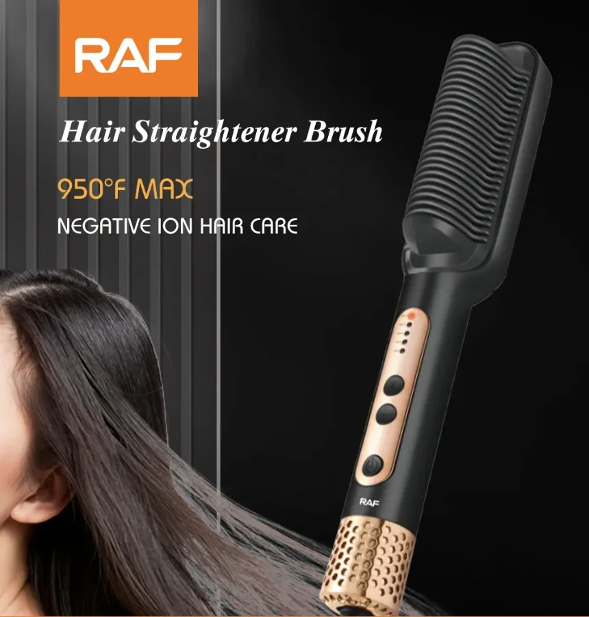 RAF Hair Straightener Brush 45W - white — photo 2