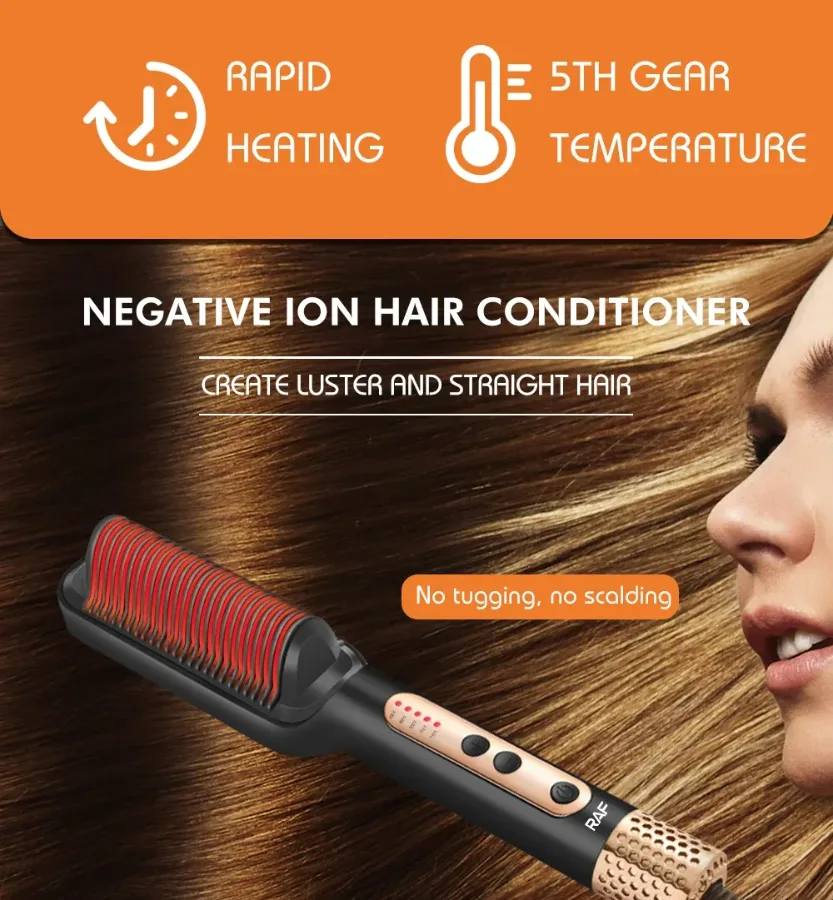 RAF Hair Straightener Brush 45W - white — photo 4