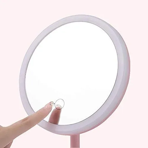 Portable Magnifying Makeup Mirror with Rechargeable LED Lights - White — photo 4
