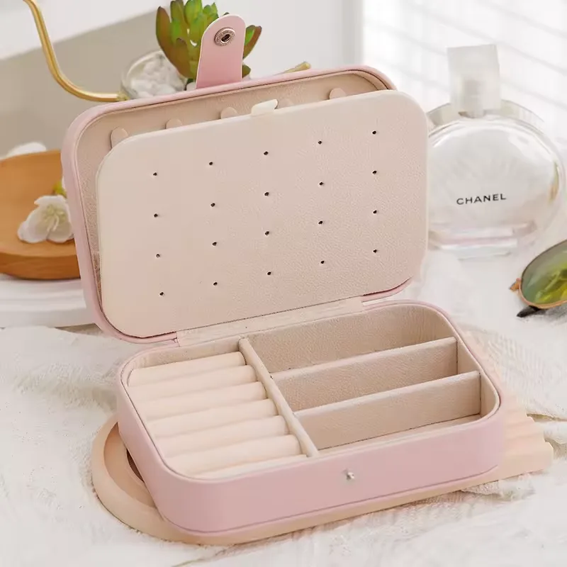 Portable PU Leather Jewelry Case Organizer Storage Display Holder LD-1013 - Blue — photo 2