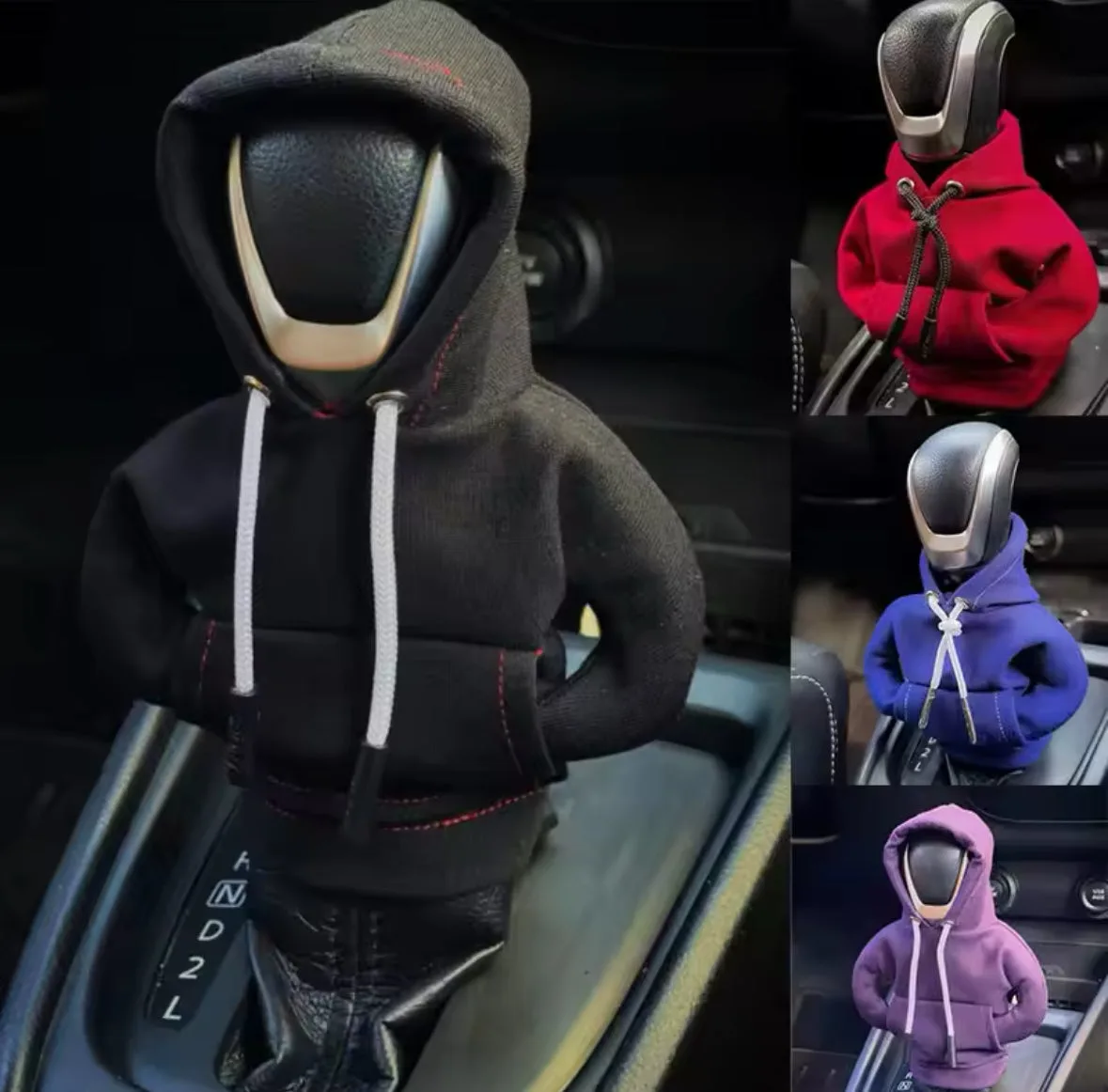 Mini Hoodie Car Gear Shift Cover Manual - Black