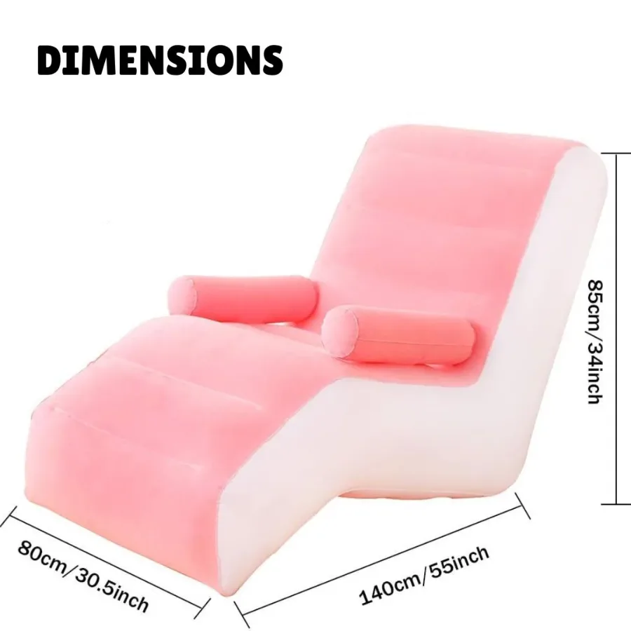 Lazy Inflatable Sofa, S-shaped Sofa - Pink — photo 6