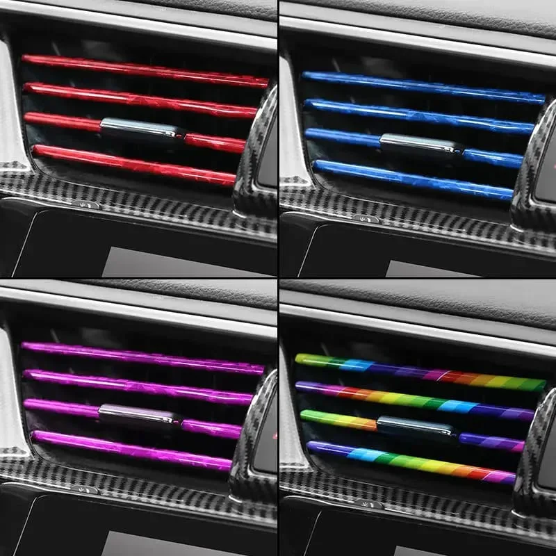 10pcs Car Air Conditioner Grill Decoration Strips Ac - Red — photo 4