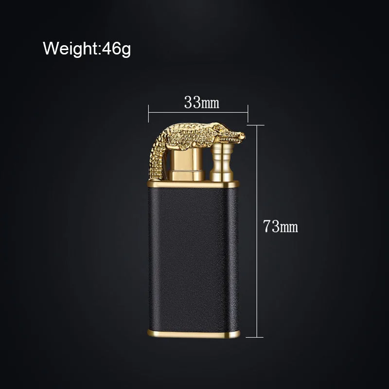 Crocodile Lighter Magic Double Flame Lighter - Black and gold โ photo 5