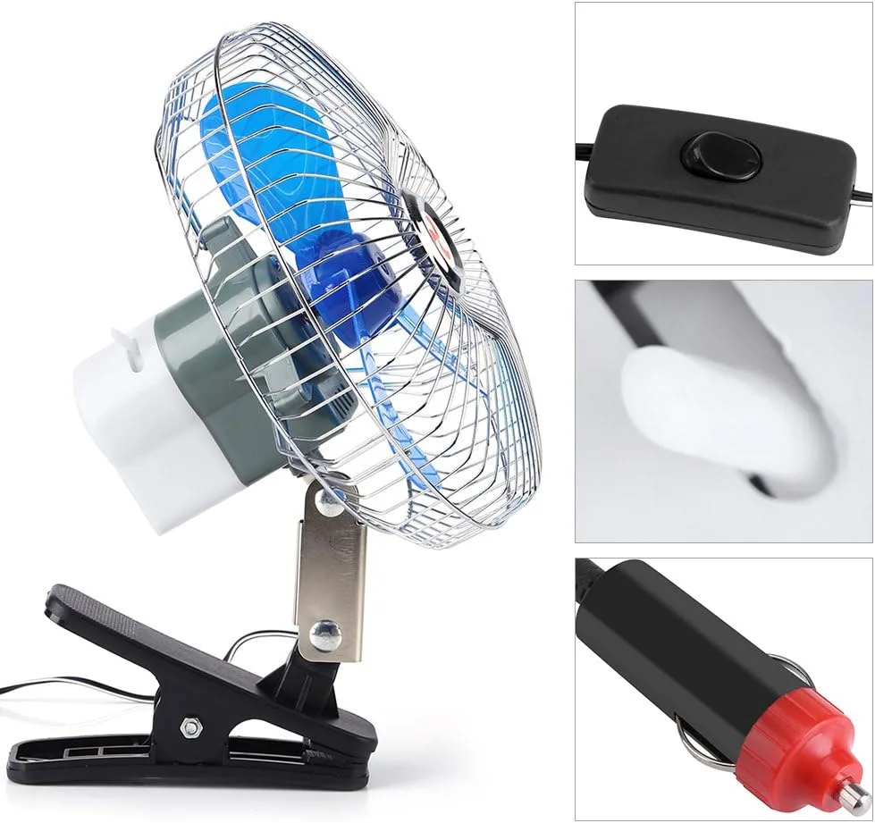 Mini Clip Rotating Fan 12V - 8 inch — photo 4