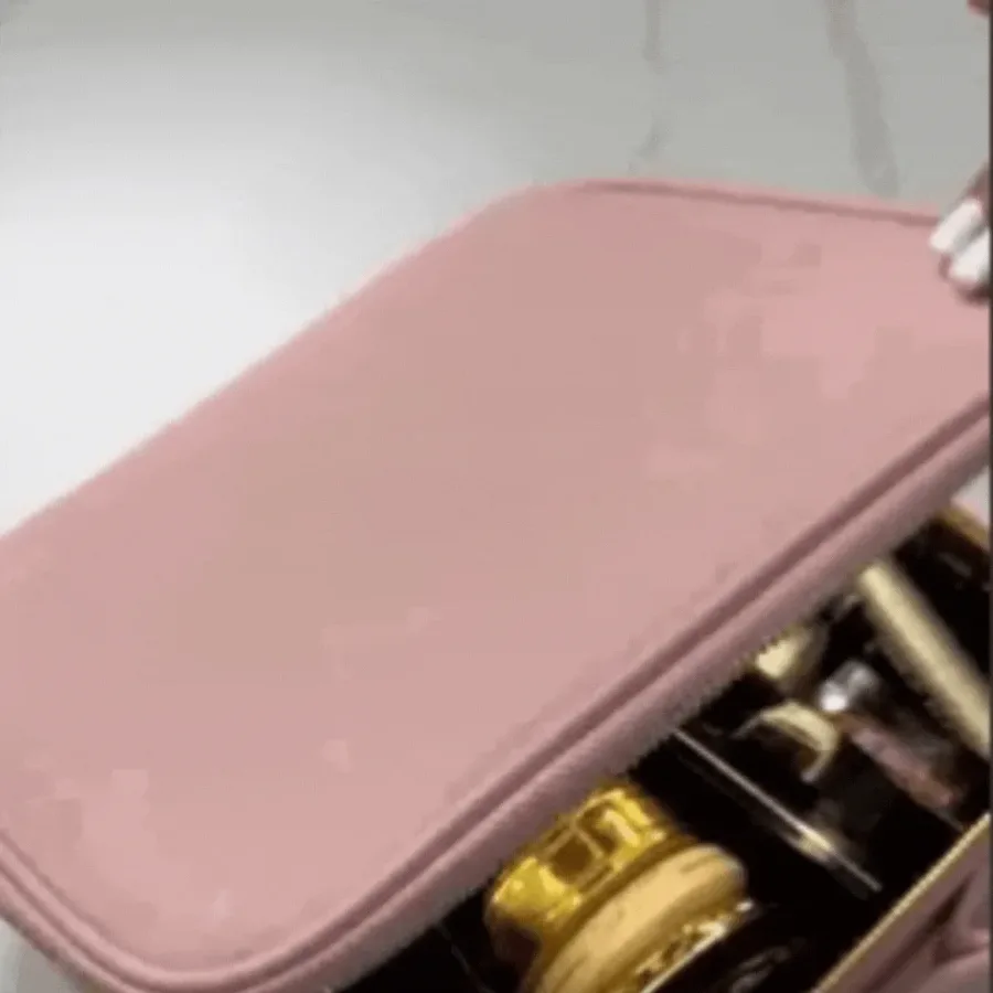 Adjustable Light Make up Bag with Mirror LED Light - Pink — photo 2