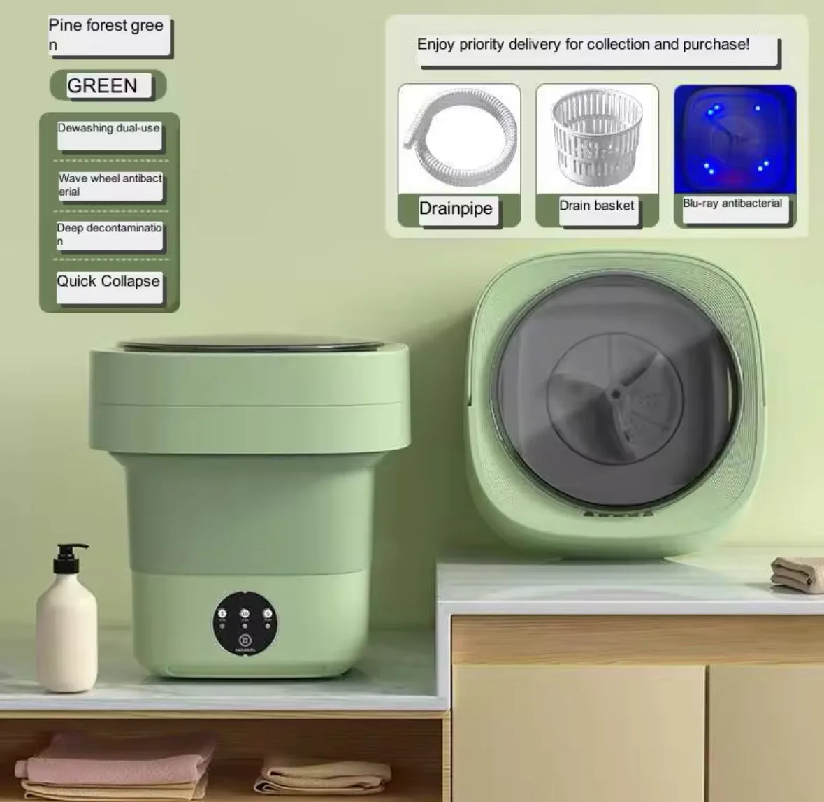 Folding Washing Machine - Blue / 1 — photo 5
