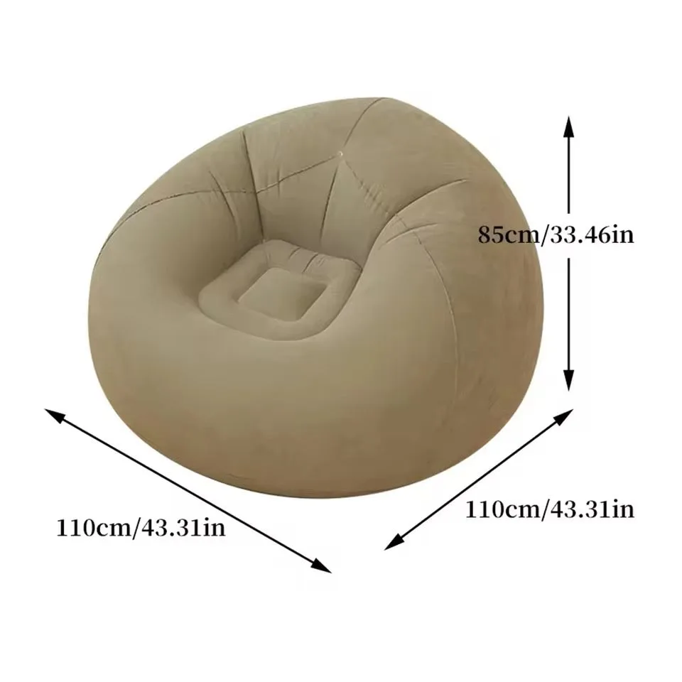 Large Lazy Inflatable Sofa Chairs PVC Lounger Seat Pouf Puff Couch - Green β photo 6