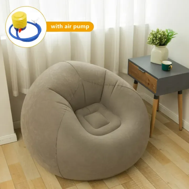 Large Lazy Inflatable Sofa Chairs PVC Lounger Seat Pouf Puff Couch - Green
